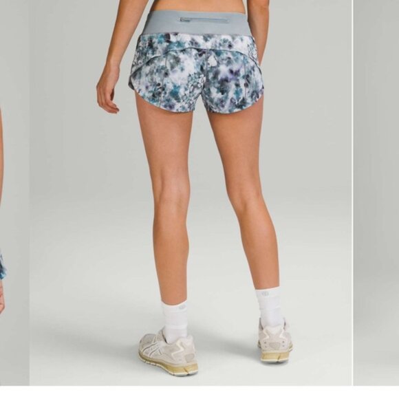 Lululemon Speed Up LowRise Short 2  5Kaleidofloral Multi  Blue Cast 8 - Picture 4 of 11